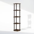 thumbnail image 1 of Furinno Turn-N-Tube 5 Tier Multipurpose Corner Display Rack Shelving Unit, Walnut/Brown, 1 of 6