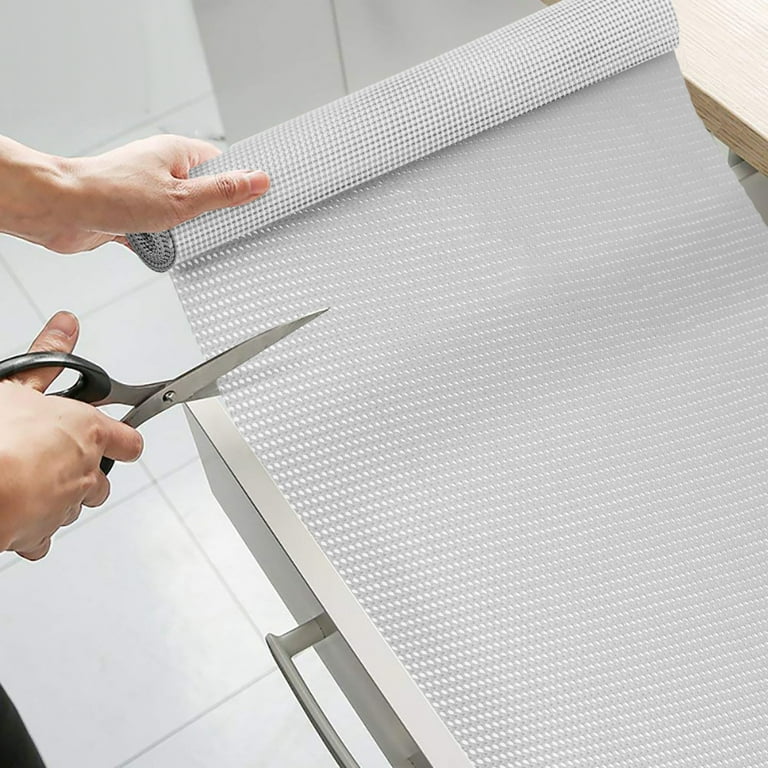 Non-Slip Shelf Liner,Tool Box Liner and Drawer Liner Is Perfect -Adjustable  Grip Liners for Drawers, Shelves, Cabinets, Storage, Kitchen and Desks, Fit  Any Space (17.5inch x 10ft)- White 