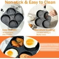 thumbnail image 5 of Fried Egg Pan, 4-Cup Omelet Pans Nonstick, Versatile Breakfast Skillet Omelette Pan Aluminium Alloy Egg cooker for Eggs, Pancakes, Plett, Crepes, Compatible, Non Stick Four Hole Frying Pan(Black B), 5 of 8