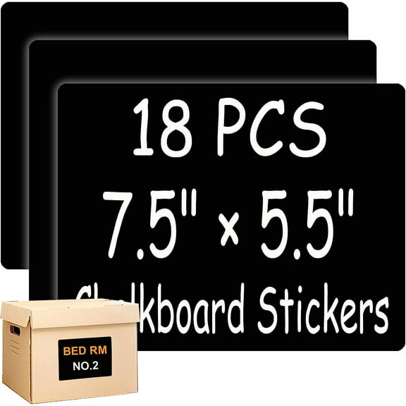 Chalkboard Labels 7.5×5.5inch Extra Large Waterproof Rectangles Chalkboard Stickers 18Pcs