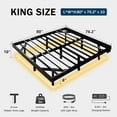 thumbnail image 5 of Honfach King Size Floating Bed Frame with Led Lights and Charging Station, Metal Bed Frame with Heavy Duty Steel Slats Supports, Black, 5 of 9