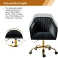 thumbnail image 4 of ZXNYH Velvet Home Office Desk Chair, Modern Cute Computer Task Chair, Wheels Swivel Height Adjustable Upholstered Vanity Chair for Women, Girls (Gold Base, Tan), 4 of 6