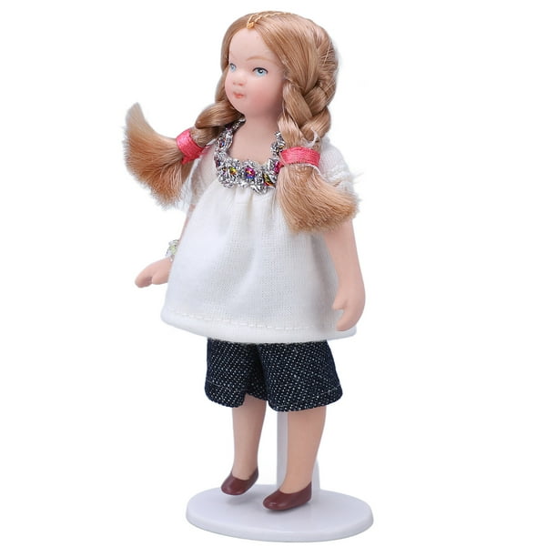 Muñeca De Niña En Miniatura De Casa De Muñecas, Figuras De Niña Mini De Casa De Muñecas Rubia Para Decoración