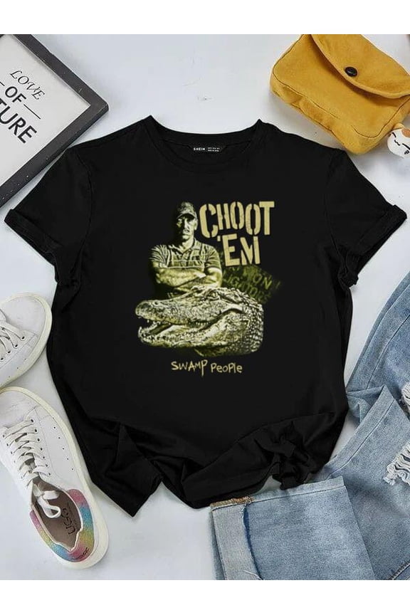 Vtg Choot Em Swamp People TV Show Alligator Hunting Troy Fan Gift Unisex tee V50892, for men & women, up to size 5XL