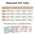 thumbnail image 5 of Toddler Sleep Sack with feet 2T-3T, 0.5 TOG Lightweight Summer 100% Cotton Breathable Wearable Blanket with Legs, 3 Pack, 2-Way Zipper, 5 of 6