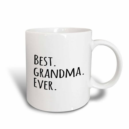 Cobalt Ceramic Mug - 3dRose Best Grandma Ever - Gifts for Grandmothers - grandmom - grandmama - black text - family gifts, Ceramic Mug, 11-ounce