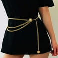 thumbnail image 3 of Youkk Gold Durable Chain Waist Belt For Fashionable Women Smooth Line Retro Style Chain Belts 1Set, 3 of 6