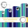 thumbnail image 6 of Mexican Style Blackout Curtains for Bedroom/Living Room, Thermal Insulated Kitchen Curtains, Colorful Mexico Stripes Teal Blue Grommet Darkening Window Treatment Drapes 52"x72"x2, 6 of 8