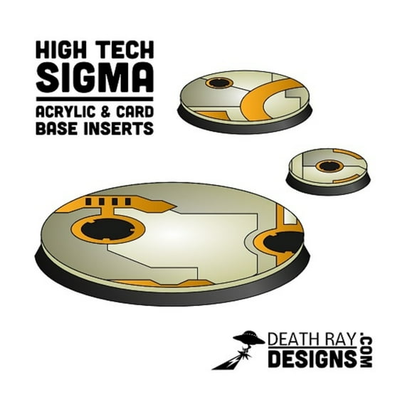 Death Ray Designs High Tech Sigma Base Inserts (Beveled Skirmish Sizes) New