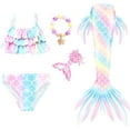 thumbnail image 1 of 5PCS Mermaid Tails for Swimming for Girls Kids Mermaid Swimsuit Costume Princess Bikini Set Bathing Suits High quality, 1 of 5