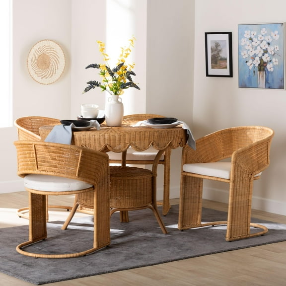 bali & pari Arisu Boho Dining Set, 5-Piece, Light Honey