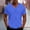 Blue, variant on Men's Loose Fit V-Neck Short Sleeve T-Shirt with Waffle Knit Texture Solid Color Stretchy Casual Fitness Home Top White Gifts for Father 5X
