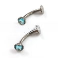 thumbnail image 2 of F136 Uña de ombligo de titanio corrugado con agua Paquete con diamante checo G23 Aleación de titanio Piercing corporal Joyería Suspensión Anillo de ombligo, 2 of 2