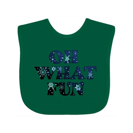 

Inktastic Oh What Fun Christmas with Snow Gift Baby Boy or Baby Girl Bib