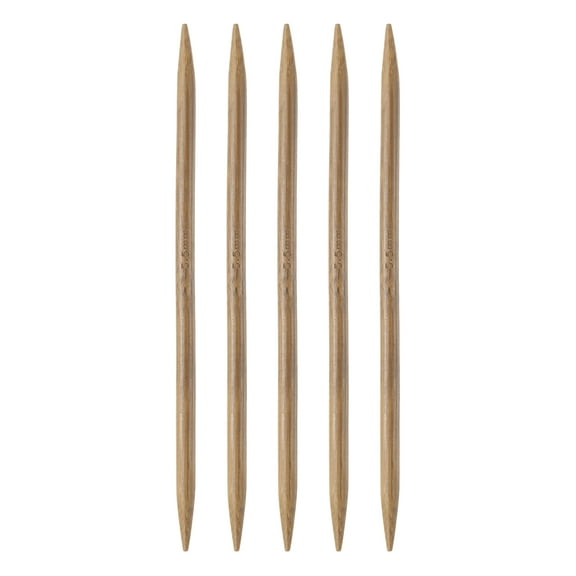 Uxcell 5Pcs Bamboo Knitting Needles Double Pointed Size US 9(5.5mm) Carbonized 6 inch(15cm) Straight for Handmade Creative DIY