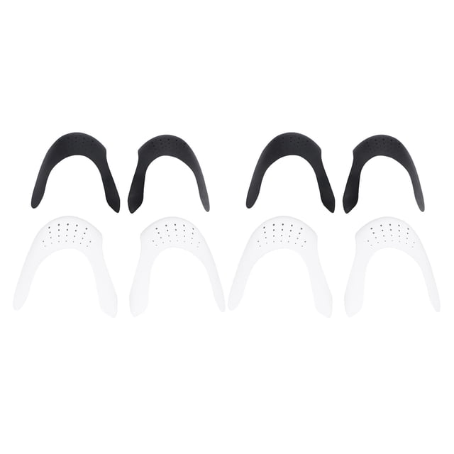 4 pares de plantillas recortables para zapatos, reducen las arrugas y protegen los zapatos, en blanco y negro.