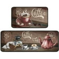 thumbnail image 1 of 2 Piece Coffee Kitchen Decor Rugs Set Farmhouse Country Kitchen Rugs and Mats NonSkid Washable Absorbent Microfiber Accessories (17"x47"+17"x30") Perfect for Cozy Kitchen Vibes, 1 of 6
