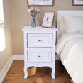 thumbnail image 2 of Tcbosik 2-Drawer Nightstand, Bedside Table with Storage, End Table for Small Space, Living Room, Bedroom, White, 2 of 9