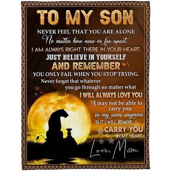 To My Son Just Believe In Yourself How Near Sunset Fleece Blanket Son Home Decor Bedding Couch Sofa Soft, 30x40in Fleece Blanket