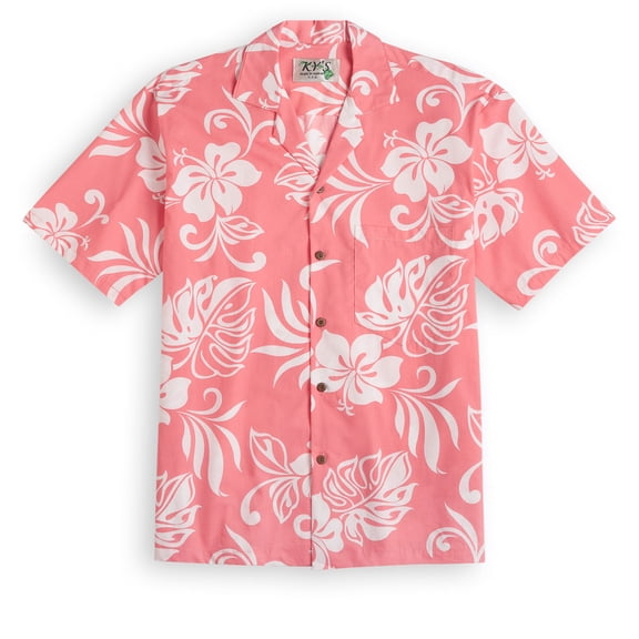 Pink Hibiscus Hawaiian Shirt, Summer Aloha Beach Shirt, Unisex Button Down Short Sleeve Shirts, Summer Shirt, Family Hawaiian Shirt