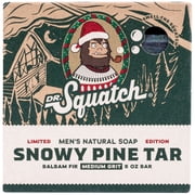 Dr. Squatch Natural Bar Soap for All Skin Types, Snowy Pine Tar, 5 oz