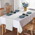 thumbnail image 3 of 1 Pack Plastic Table Cloth Cover + 1 Pack Satin Table Runner for Parties  Disposable Tablecloth for Rectangle Tables  Birthday Wedding Graduation Mather Valentine‘s Day Christmas Party Su, 3 of 8