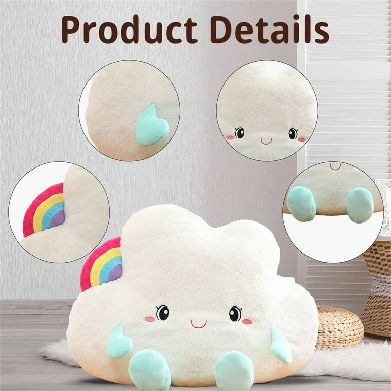 Lovely Stuffed Throw Pillow Doll Cute Cartoon Expression Cloud Soft Pillow Plush Toys Home Decoration Birthday Gifts, Size: 45 cm, Blue