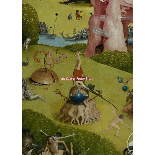 Póster de Bosch Hieronymus The Garden of earthal Delight, impresiones clásicas famosas, arte de pared, pintura en lienzo, decoración del hogar para sala de estar