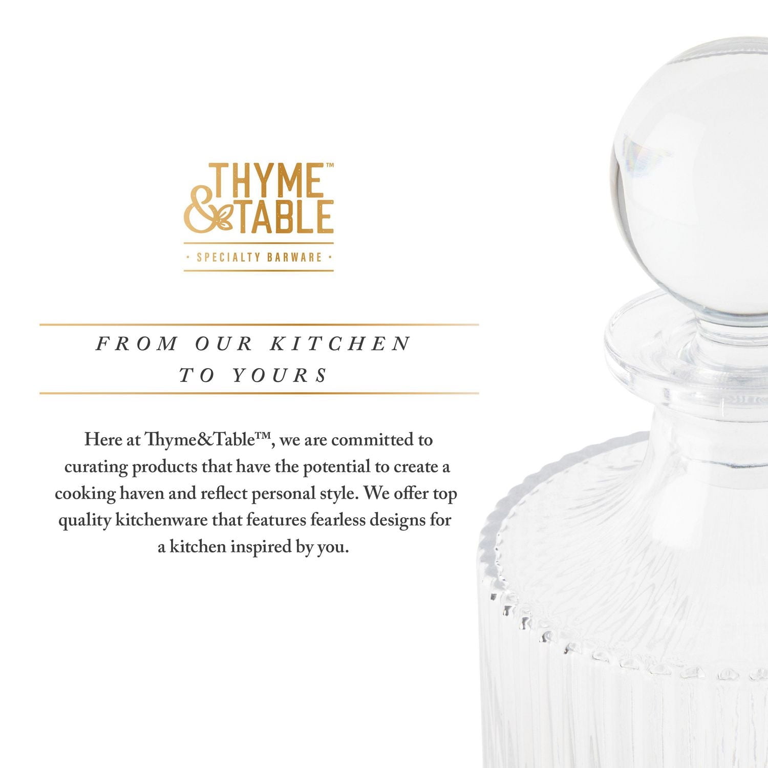 Carafe à whisky et verres à cocktail Thyme & Table, ensemble de 5 pièces