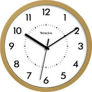 Westclox 6034971 10 x 10 in. Indoor Contemporary Analog Wall Clock, Glass & Plastic Beige