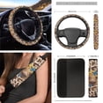 thumbnail image 4 of Jeiento Highland Cow Car Seat Cover Set 12 PCS Front Car Seat Cover Steering Wheel Cover Seat Belt Pads Armrest Cover Trash Bin Sunglass Pocket Rear View Mirror Cover Butterfly Coasters Keychain, 4 of 7