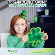 Shamrock Ornament Craft Kit, Craft Kits, Tissue Paper Crafts, Hanging Decor Craft Kits, St. Patrick's Day, 12 Pieces, Green