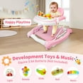 thumbnail image 4 of 5 in 1 Baby Walker (Walk,Jumper,Rocking,Push,Eating Mode) for Boys Girls,Foldable,Music & Light,Height Adjustable,Wheels for Infant Babies,Pink, 4 of 7