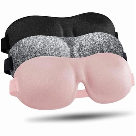 Sleep Mask for Side Sleeper 3 Pack Blackout 3D Eye Mask for Sleeping Night Blindfold for Men Women