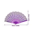 thumbnail image 2 of Handheld Fan Antique Decorative Folding Fan Stage Performance Hand Fan Purple Traditional Style Cooling 1Set, 2 of 5