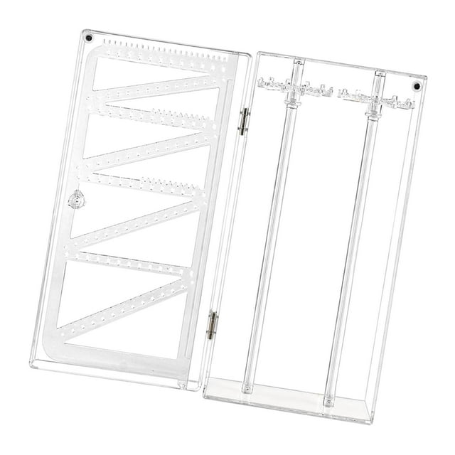 Caja de almacenamiento de joyas giratoria con soporte para collares de acrílico, suministros de moda Sin bandeja para anillos