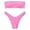 Pink, variant on Women Swimsuits Solid Color Push Up Strapless Bandeau High Waisted Two Piece Bikini Set