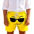 thumbnail image 1 of Niños Pequeños Pantalones de Natación de Color Sólido Impresión Linda de la Expresión Pantalones Cortos de Natación para los Niños, Bolsillo Transpirable Fondo para la Playa de Verano, 1 of 6