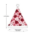 thumbnail image 3 of KLL Christmas Hats for Adults Plush Rose Print Santa Hat Xmas Fluffy Santa Claus Hat for Women Men, 3 of 6