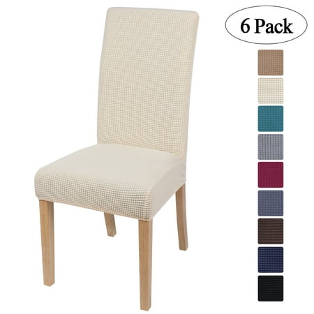 smiry 6 pack chair covers for dining room stretch chair protector slipcovers beige