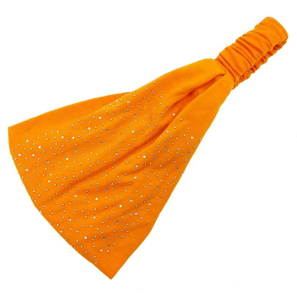 Guardurnaity Diademas elásticas de algodón ancho bohemio para mujer, tocado, turbante, bandana, bandas para el pelo Accesorio para el cabello naranja Guardurnaity PS9177-13