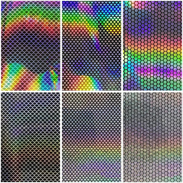 12 Sheets Fishing Lure Prism Tape Hologrphic Fishing Scales Lure Tape Fly  Tying Material for Fishing Lures 