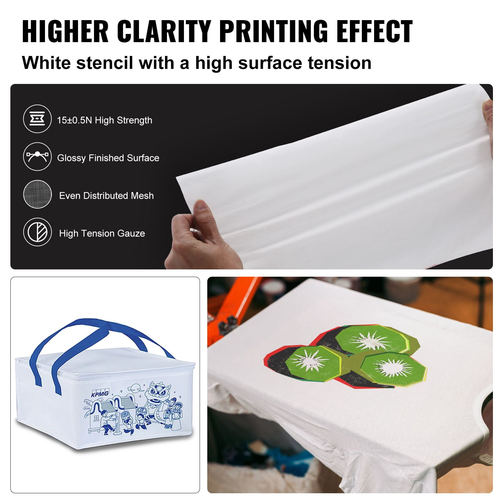 6-Piece Screen Printing Kit with 160 Mesh Aluminum Frames, 20"x24" Silk Screen Frames, High Tension Nylon Mesh, Sealing Tape for DIY T-Shirts