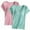 PinkA, variant on QNANSPI Womens Pajama Tops Short Sleeve, Sleep Tops Short Sleeve for Women, 2 Pack Womens Solid Color Built-In Bra Short Sleeve Sleep Tops