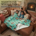 thumbnail image 6 of Sacred Thread Fleece Blanket South Western, Reversible Mexican, Vibrant Aztec Blankets and Throws for Aztec Decor for Home (Teal Flannel / Sherpa) (King (87''x95''), 6 of 9