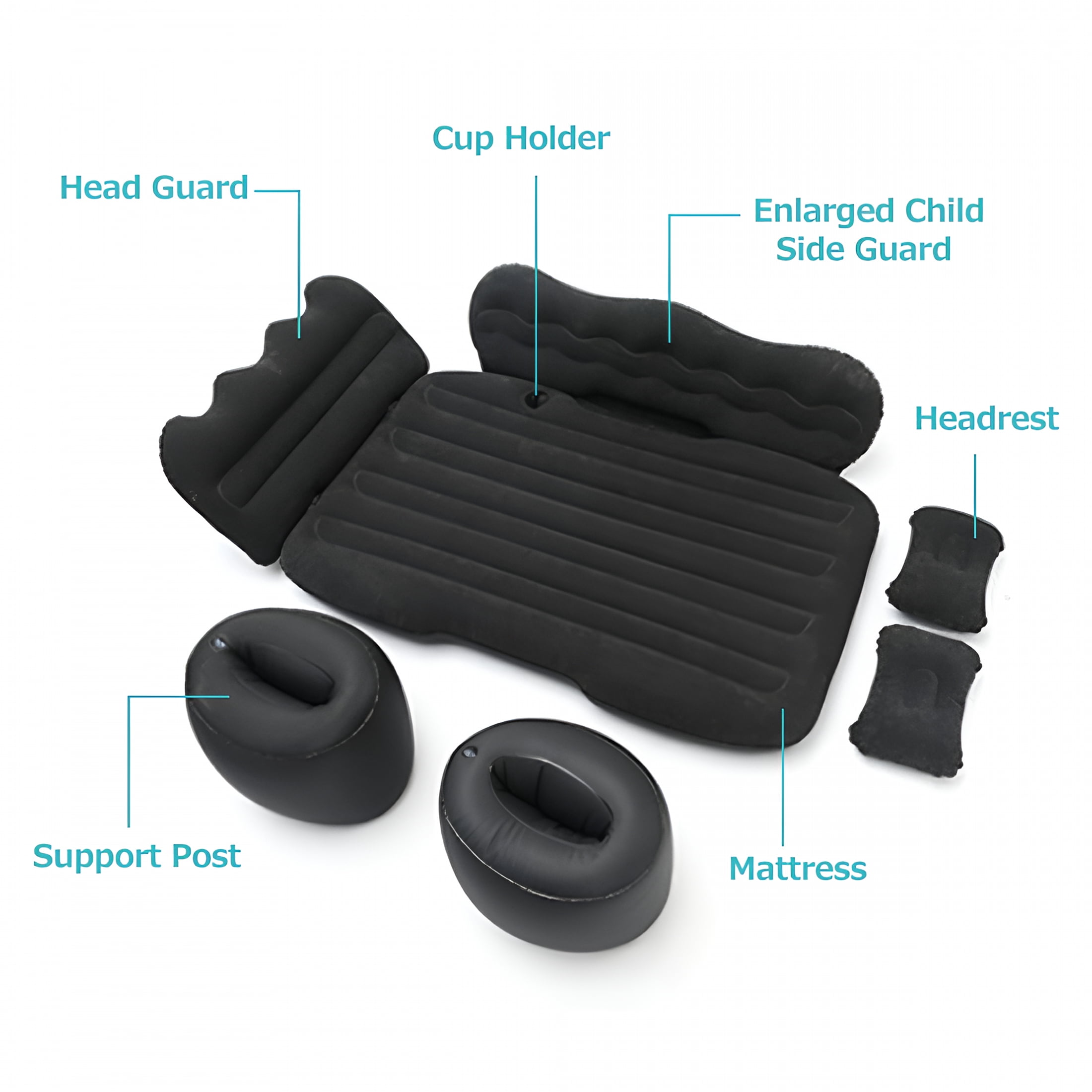 XIBUFE 2026 New Mattress Car Inflatable Travel Bed Home Camping Mat Rear Flocking Plus Air Mattress for Suv, for Road Trips, Camping, Outdoor Sleeping, Travel Comfort, Suv Use.