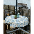 thumbnail image 2 of Outdoor Tablecloth with Umbrella Hole and Zipper Blue Flower Round Outdoor Tablecloths 60 Inch Waterproof Outside Table Cloths Floral Patio Table Cloth Cover for Outdoor Tables Picnic Garden, 2 of 6