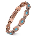 thumbnail image 1 of Pulsera Feraco de cobre magnético Bohemia con turquesa, 20 cm, 1 of 9