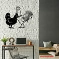 thumbnail image 4 of Craftnamesign Couple Chicken Farmhouse Metal Wall Art LED Light, Chicken Coop Sign Home Decor, 4 of 5