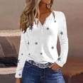 thumbnail image 2 of Womens Long Sleeve Tops, Comdrip Women's Round Neck Long Sleeve Top Printed Casual Loose T Shirt Fall Outfits for Women 2025 White 3XL, 2 of 9